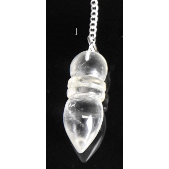 Pendule égyptien en Cristal de roche / Quartz blanc