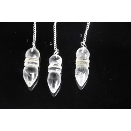 Pendule égyptien en Cristal de roche / Quartz blanc