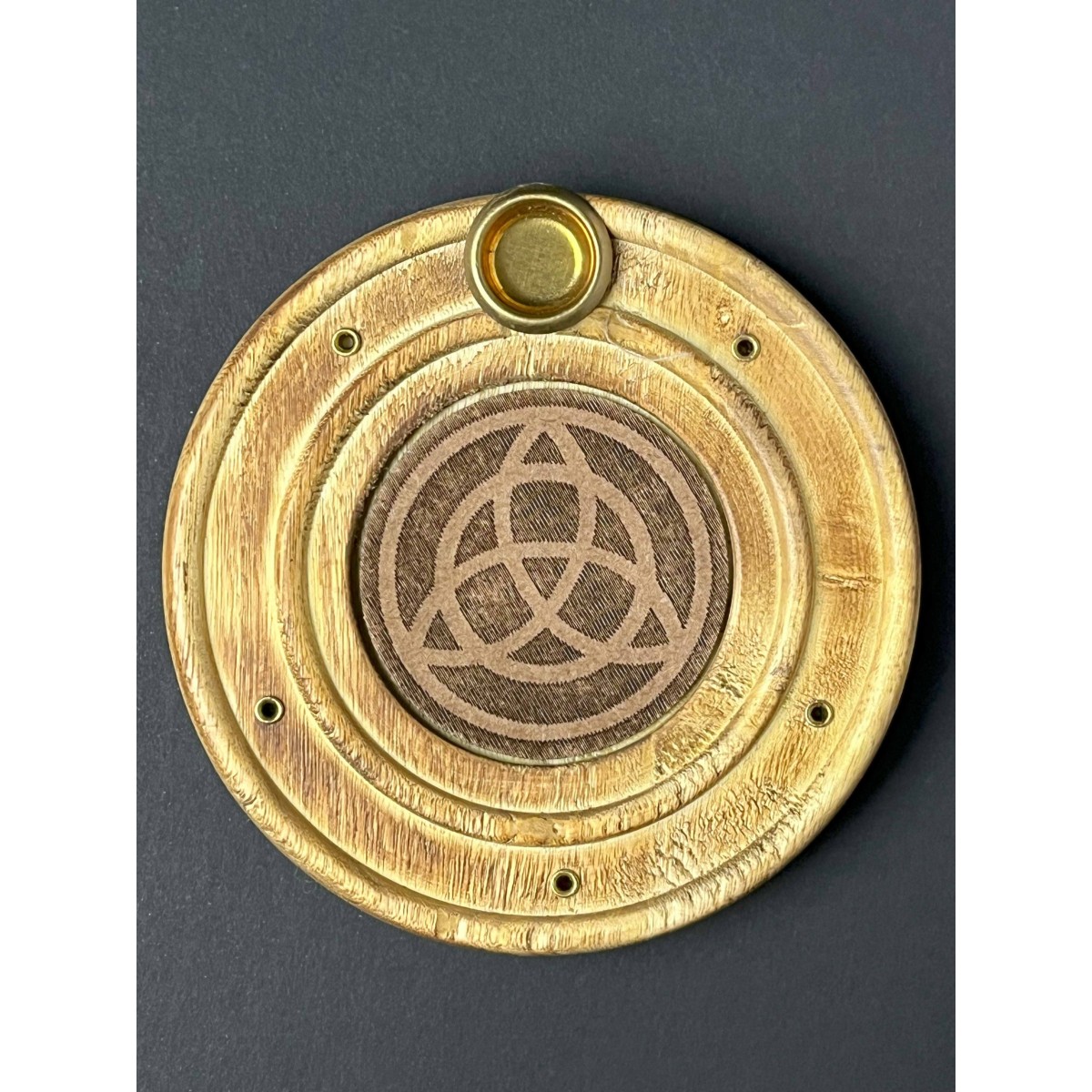 Kopie van Support à encens rond en bois Pentacle