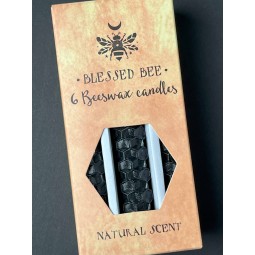 Bougie en cire d'abeille noire (pack de 6 pc)