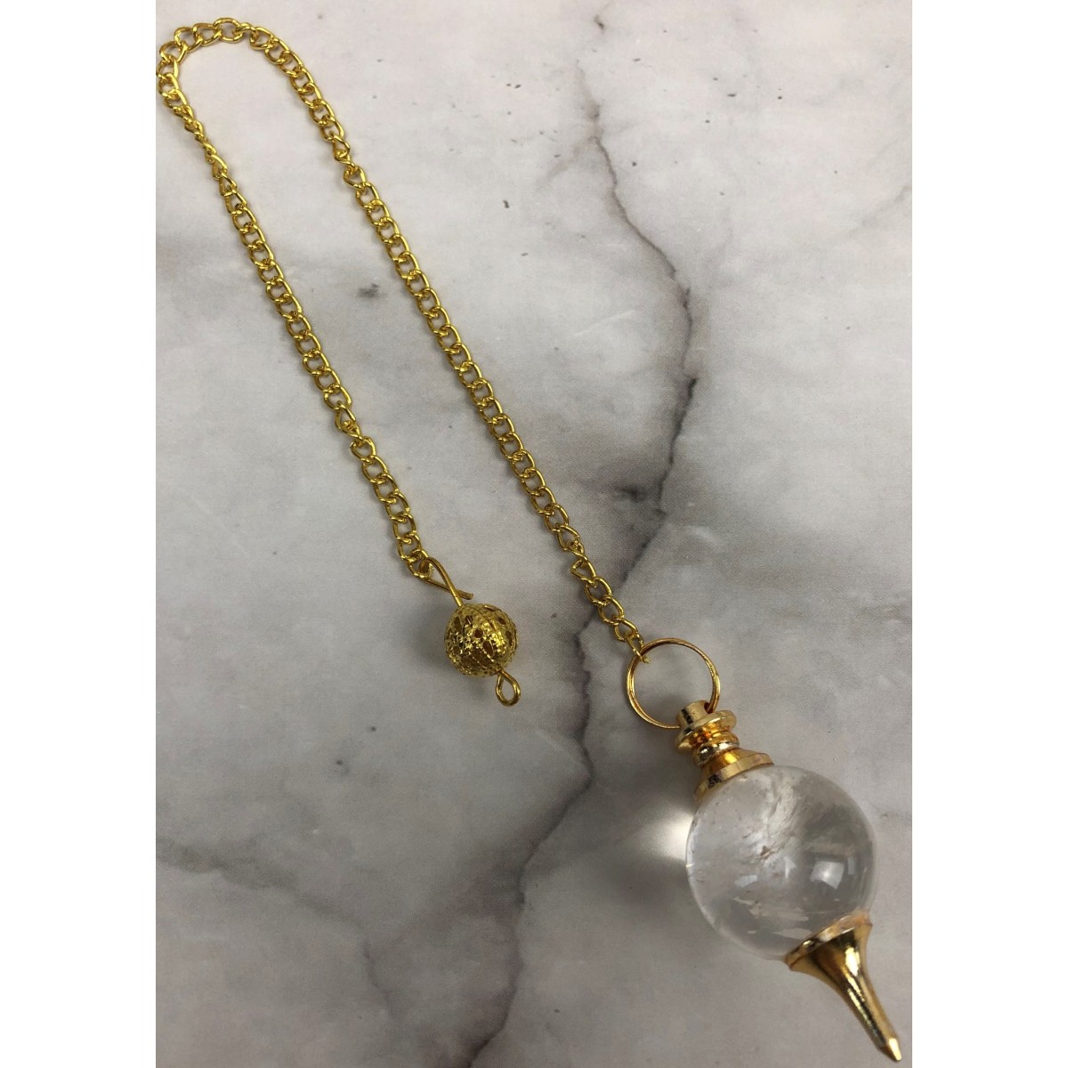 Pendule quartz blanc Sephoroton chaine doré