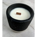 Bougie Béton noir et mèche en bois (Beurre de Brandy)