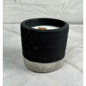 Bougie Béton noir et mèche en bois (Beurre de Brandy)