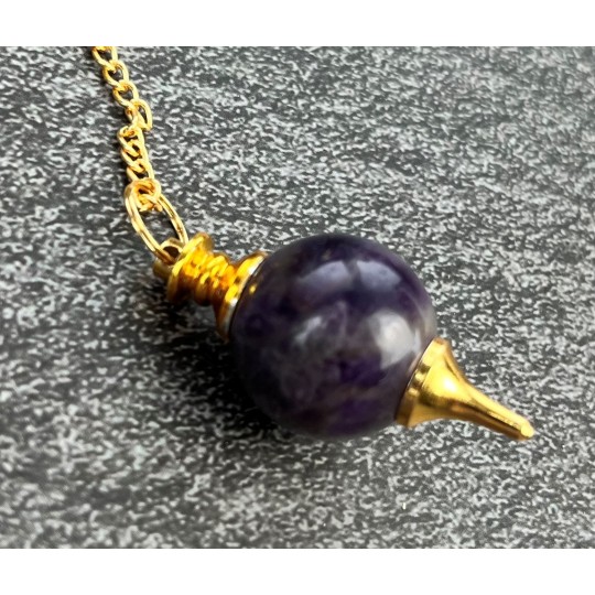 Pendule améthyste sephoroton doré