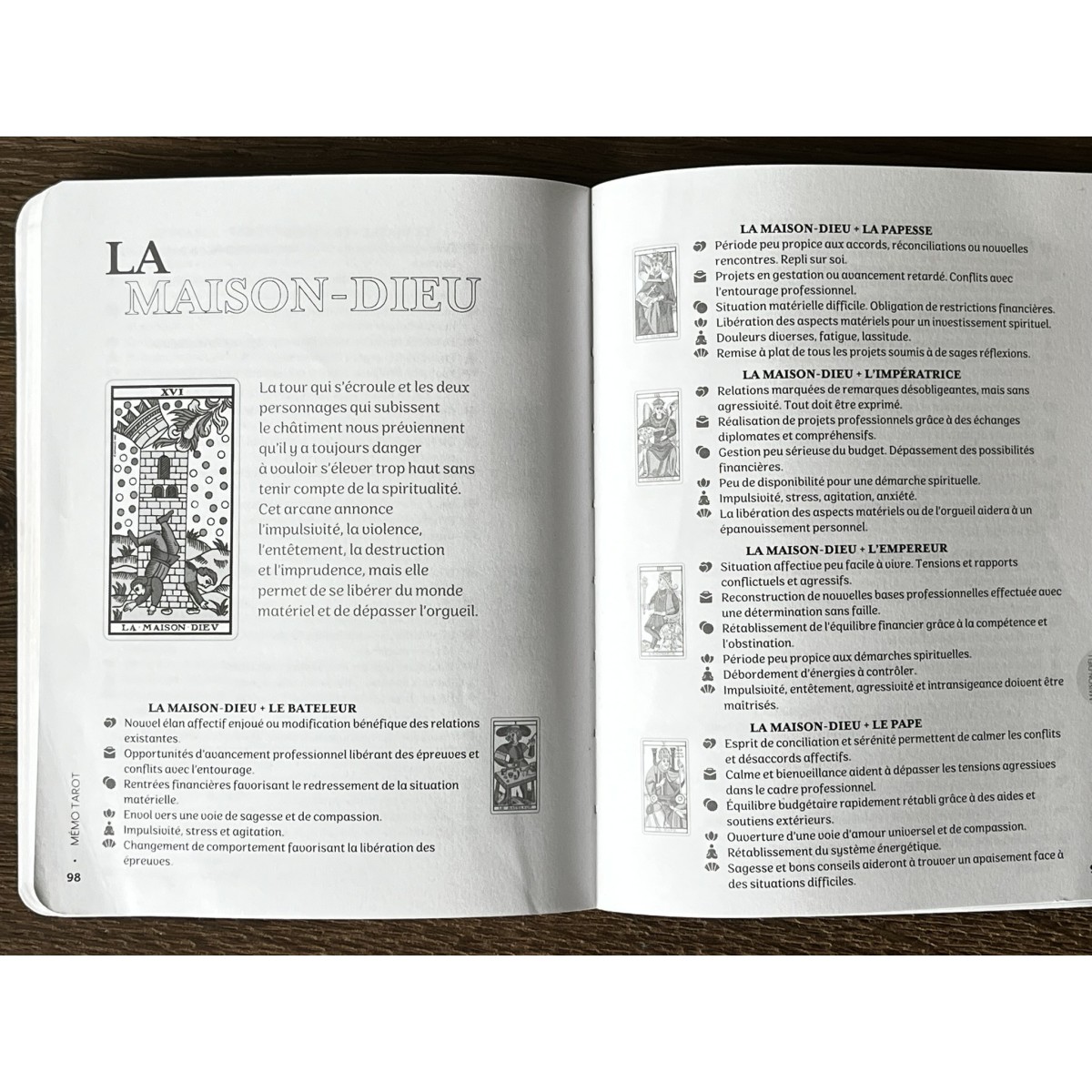 Mémo tarot -Les rencontres ou associations des arcanes du Tarot de Marseille (Colette Silvestre)