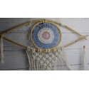 Capteur de rêves - Moyen œil macramé rose