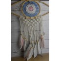 Capteur de rêves - Moyen œil macramé rose