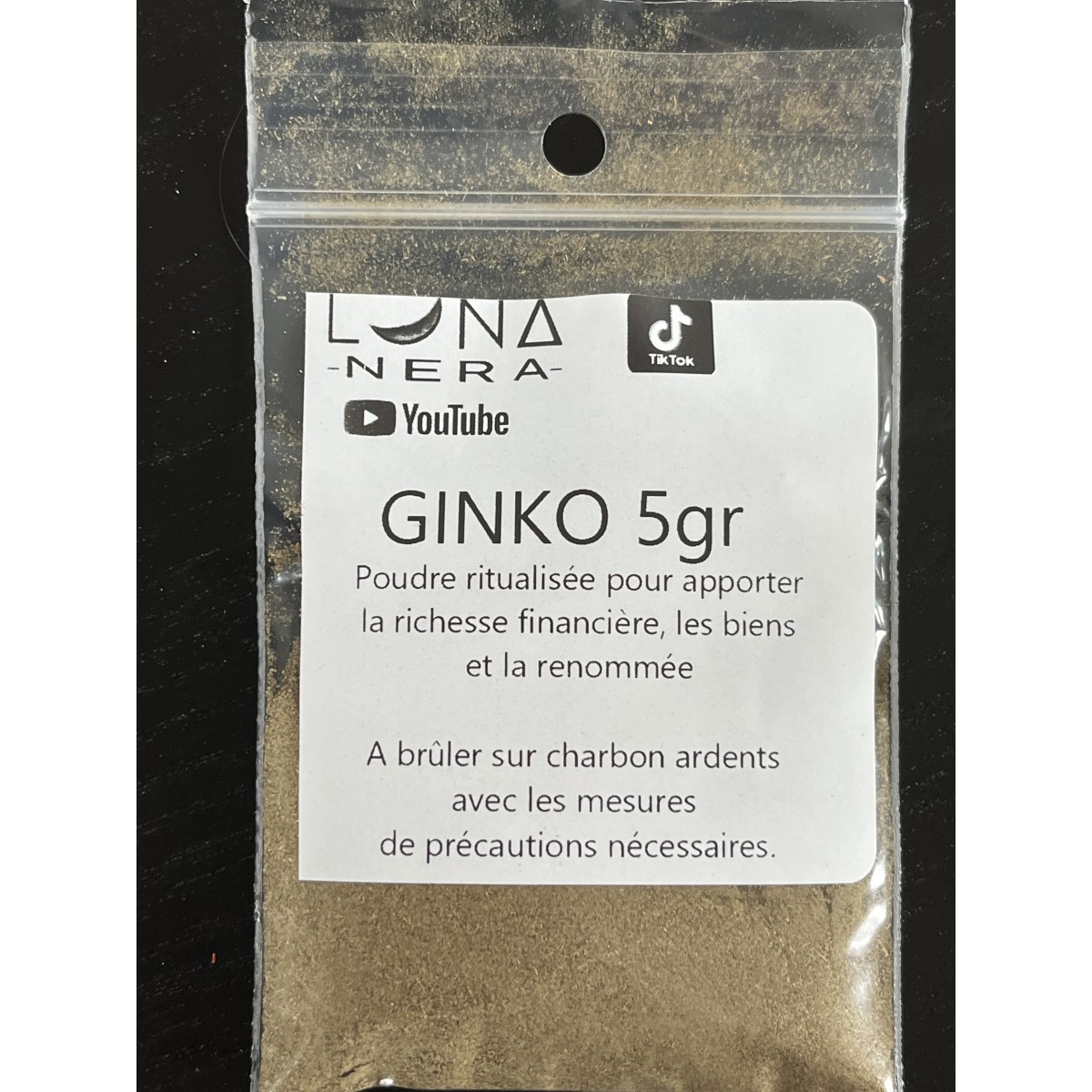 Ginko poudre ritualisée sachet de 5 gr