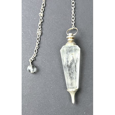Pendule cristal de roche et pointe