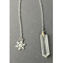 Pendule cristal de roche en pointe