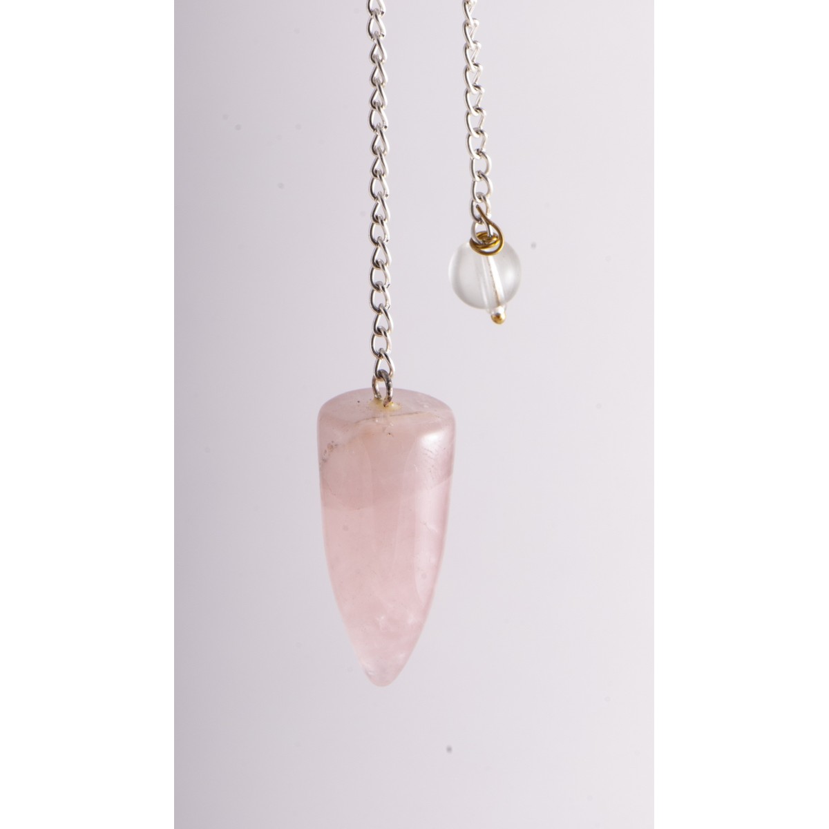Pendule cône en quartz rose