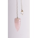Pendule cône en quartz rose