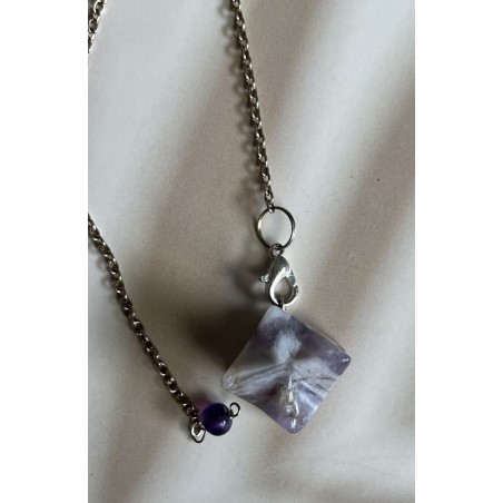 Pendule en améthyste merkaba